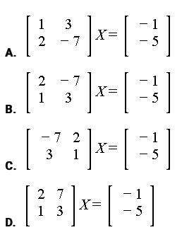 Which matrix equation represents this linear system?