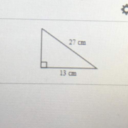 Find the unknown length in the right triangle 27cm and 13 cm