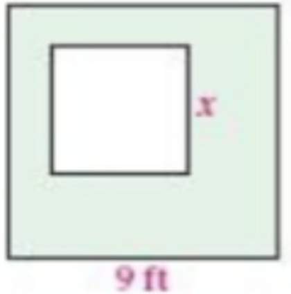 The figure below is a square within a square. write an expression for the area of the shaded region.