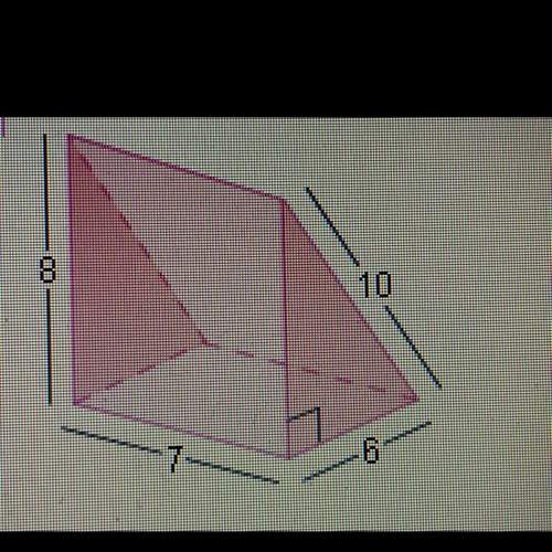 Find the volume of the prism:  a) 168 units cubed  b) 168 units squared  c) 210 un