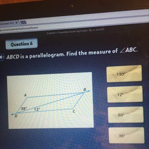 Abcd is a parallelogram.find the measure of abc