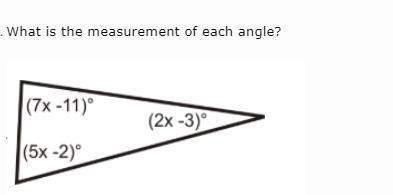 What is the measurement of each angle?
