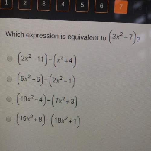 Which expression is equivalent to (3x^2-7)?