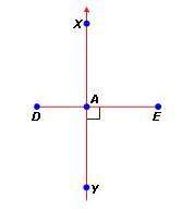 Which type of angle is created when perpendicular bisector xy intersects segment de?  a.