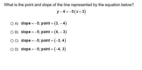 Asap- what is the slope and line below? ( update ) the answer is a.