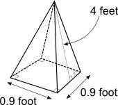 Asquare pyramid is shown below:  a square pyramid is shown. the sides of the square base