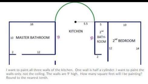 Iwant to paint all three walls of the kitchen. one was a half cylinder. i want to paint the walls on
