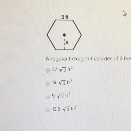 Aregular hexagon has sides of 3 feet. what is the area of the hexagon?