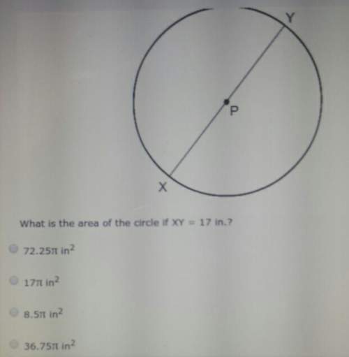 What is the area of the circle if xy=17in?