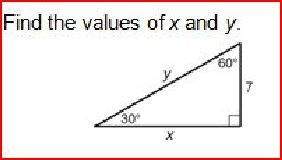 Can you me find the values of x and y.