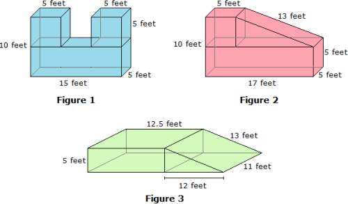 The composite figures below are made of right prisms. note: figures not dra