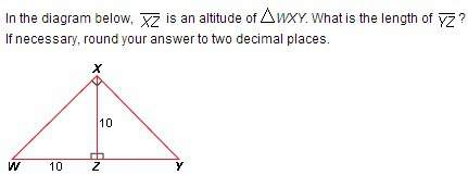 In the diagram below, is an altitude of wxy. what is the length of ? if necessary, round your answe