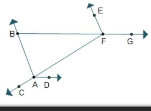 Which represents an exterior angle of triangle abf? ∠bad∠afe∠cad∠cab&lt;