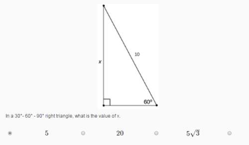In a 30-60-90 right triangle, what is the value for x? check my answer?