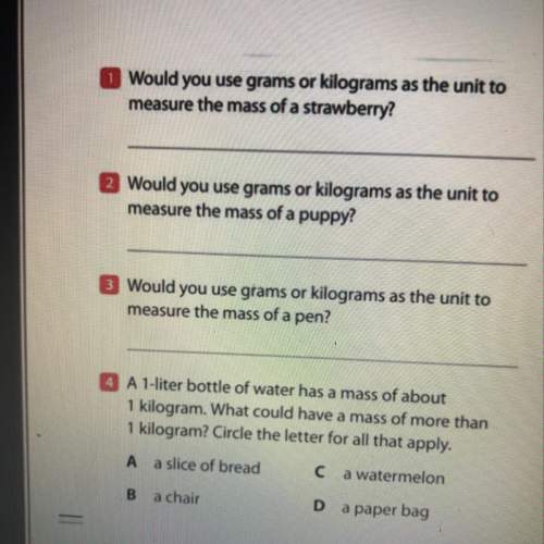 Would you use grams or kilometers as the unit to measure the mass of a strawberry answer all yhe !
