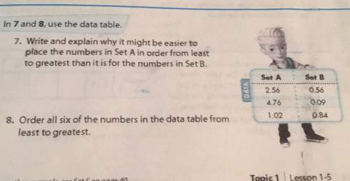 In 7 and 8, use the data table.7. write and explain why it might be easier toplace the numbers in se
