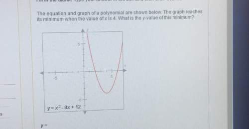 The equation and graph of a polynomial are shown below. the graph reachesits minimum when the value