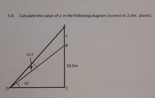 Calculate the value of x in the following diagram.