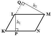 Given:  lm ∥ kn , kl ∥ nm ,lp = h­1 = 5, mq = h2 = 6, perimeter of klmn = 42 find: