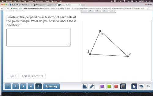 Me  construct the perpendicular bisector of each side of the given triangle. what do you