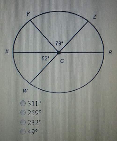 Wz and xr are diameters in circle c. what is the measure of zwx?