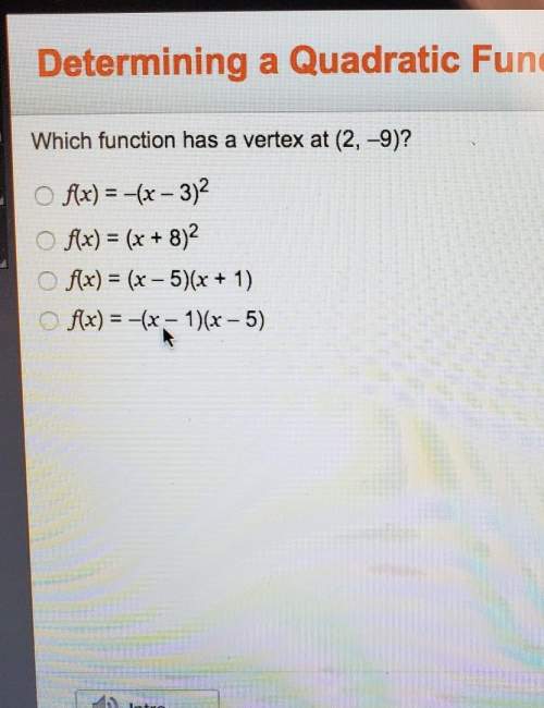 Which function has a vertex at (2,-9)