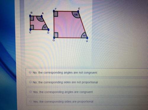 Are the following figures similar?  a). no; the corresponding angles are not congruent&lt;