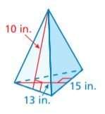 Find the surface area of the equilateral triangular pyramid.  a) 97.5 in2 b) 225 in2 c) 322.5