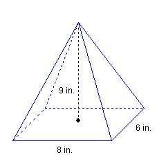 What is the volume of the pyramid in cubic inches?