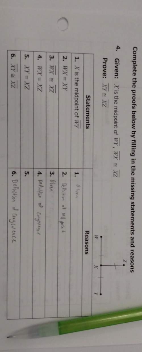 Complete the proofs by filling in the missing statements. will give brainliest. see picture for qu