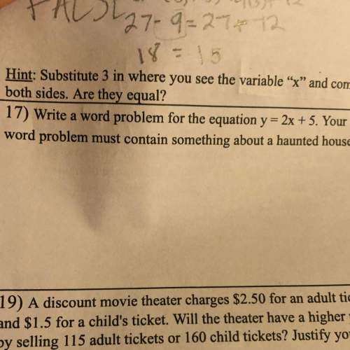 Write a word problem for the equation y=2x plus 5