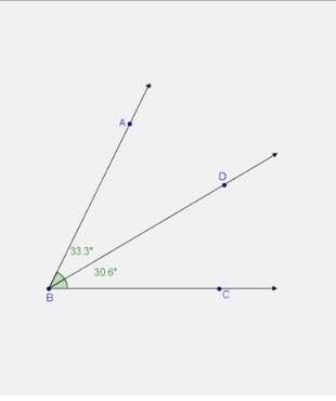 By what angle must ab turn clockwise about point b to coincide with bc?  2.7°