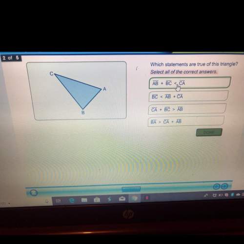 Which statements are true of this triangle?  select all of the correct answers. ab + bc