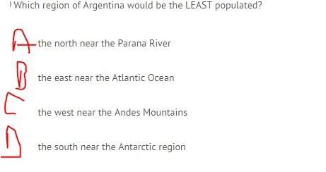 Which region of argentina would be the least populated?