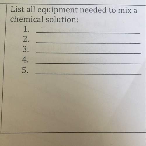 What 5 equipment do you needs to mix a chemical solution