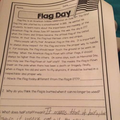 1.how is the flag today different from the flag in 1777?  answer before friday.