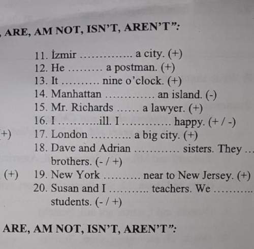 It says fill in the blanks using “am, is,are,am not, isn’t, aren’t” someone me