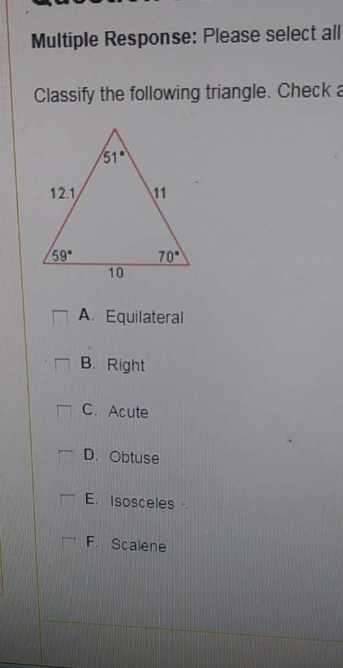 Classify the following triangle check all that apply