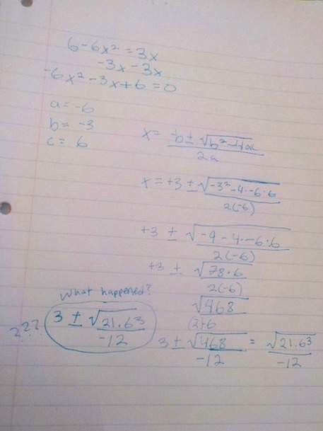 Can someone tell me what i'm doing wrong? i think i know how to do quadratic formula, and i know a
