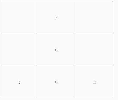 In this punnett square what is the ratio of homozgous to heterozygous offspring? in the punnett squ