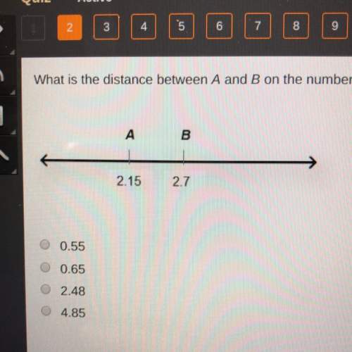 What is the distance between a and b on the number line below? !  0.55 0.65 2.48