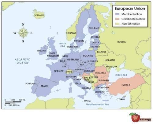 Which statement is supported by the map?  most eastern european nations are candidate co