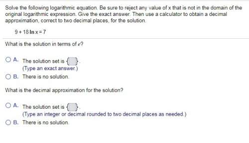 Q4 q7.) solve the following logarithmic equation. be sure to reject any value of x that is not in th