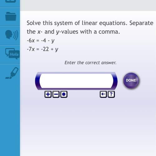 Solve this system of linear equation.separate the x- and y-values with comma. -6x=-4-y -7x=-22+y