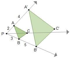 Is triangle a'b'c' a dilation of triangle abc? explain.  a.yes, it is an enlargement with a s