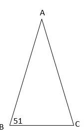 If triangle abc is isosceles, what is the value of ∠a?  a. 78°  b. 68°