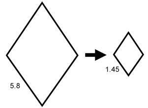 The first figure is dilated to form the second figure. which statement is true?