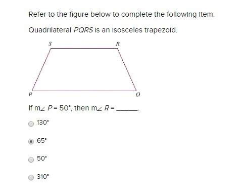 Quadrilateral pqrs is an isosceles trapezoid.