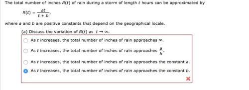 The total number of inches r(t) of rain during a storm of length t hours can be approximated by r(t)
