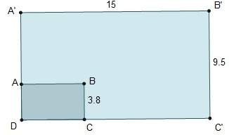 Rectangle abcd was dilated to create rectangle a'b'c'd. calculate the scale factor for t